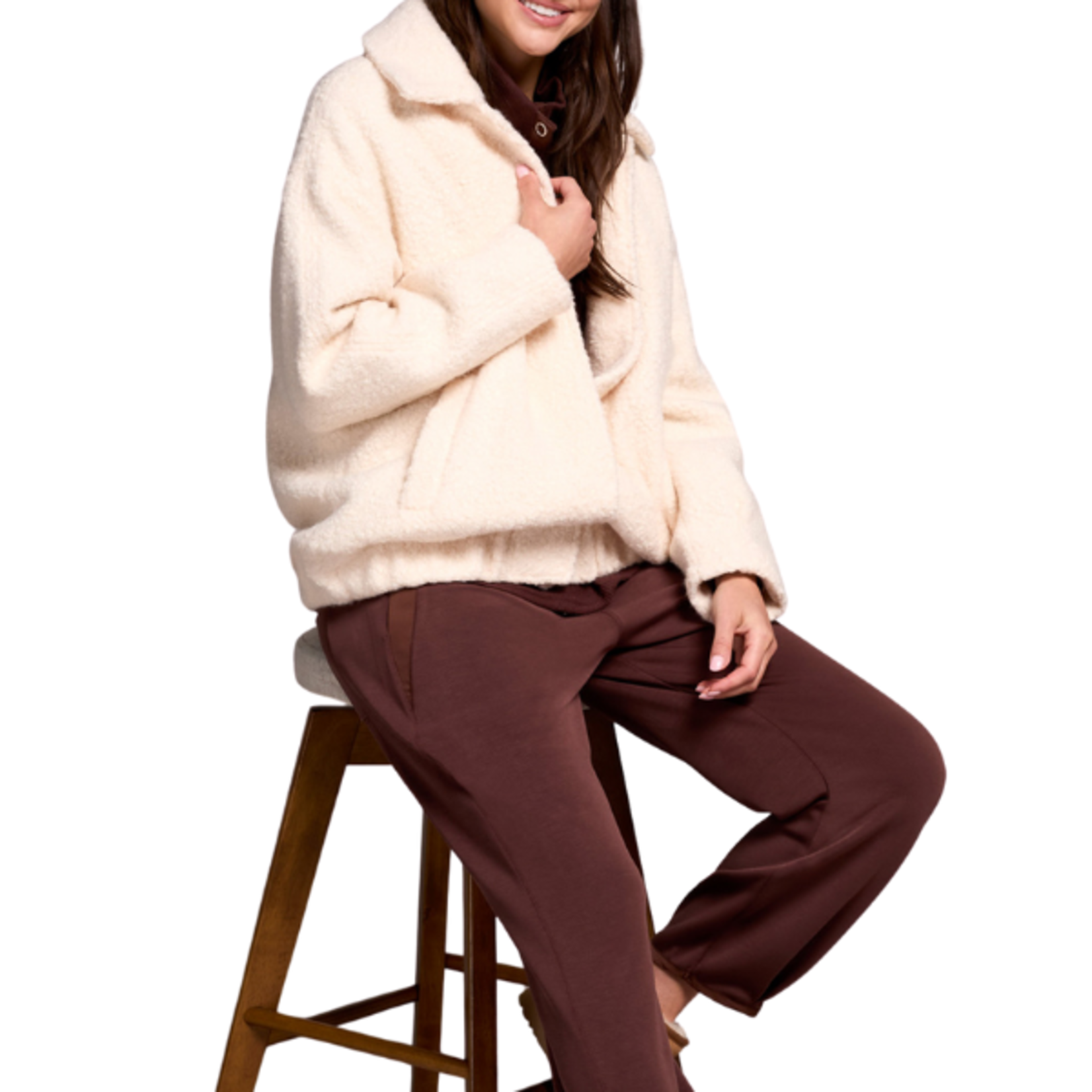 Tribal Tribal - Hidden Snap Front Boucle Bomber