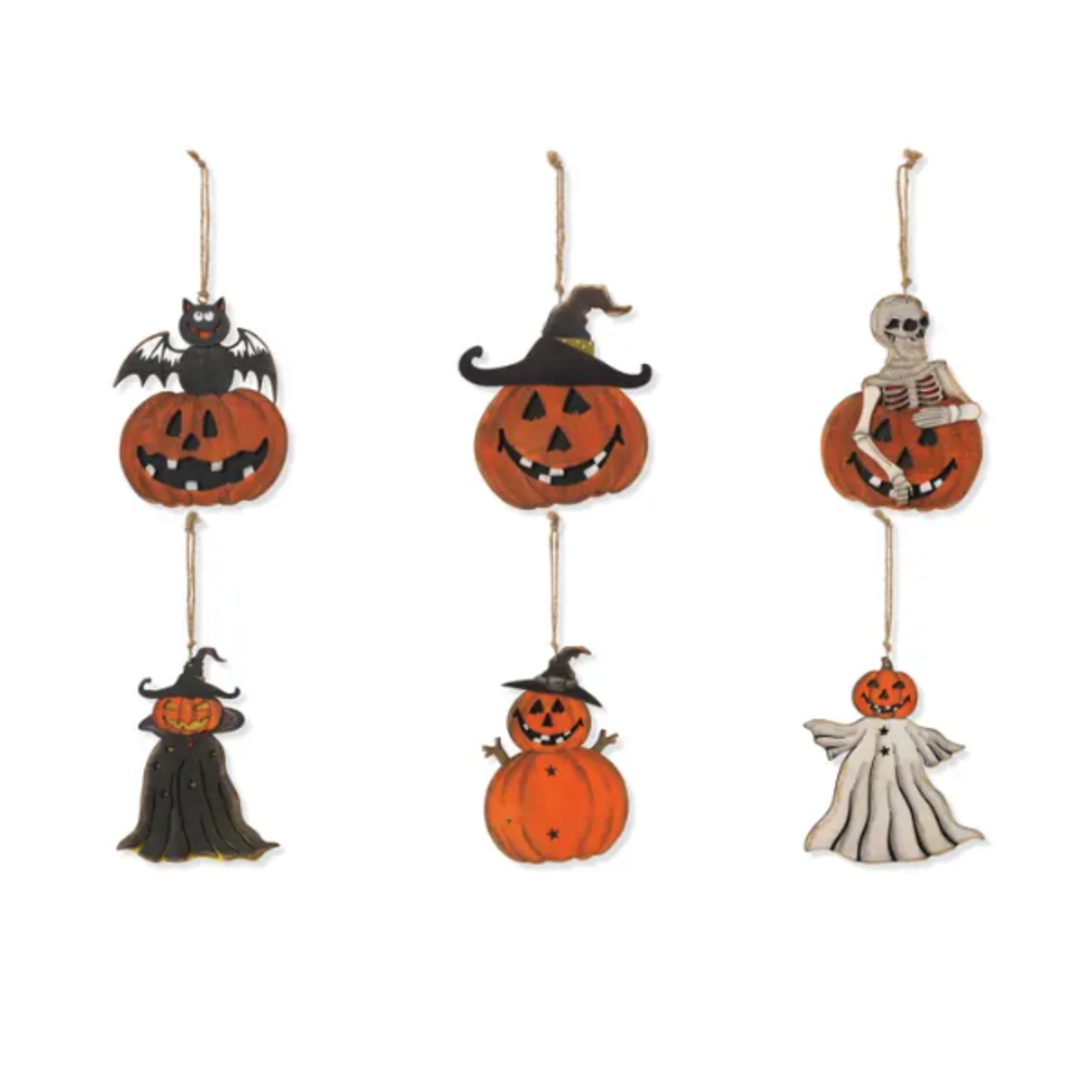 Wood Halloween Ornament 5.3"H