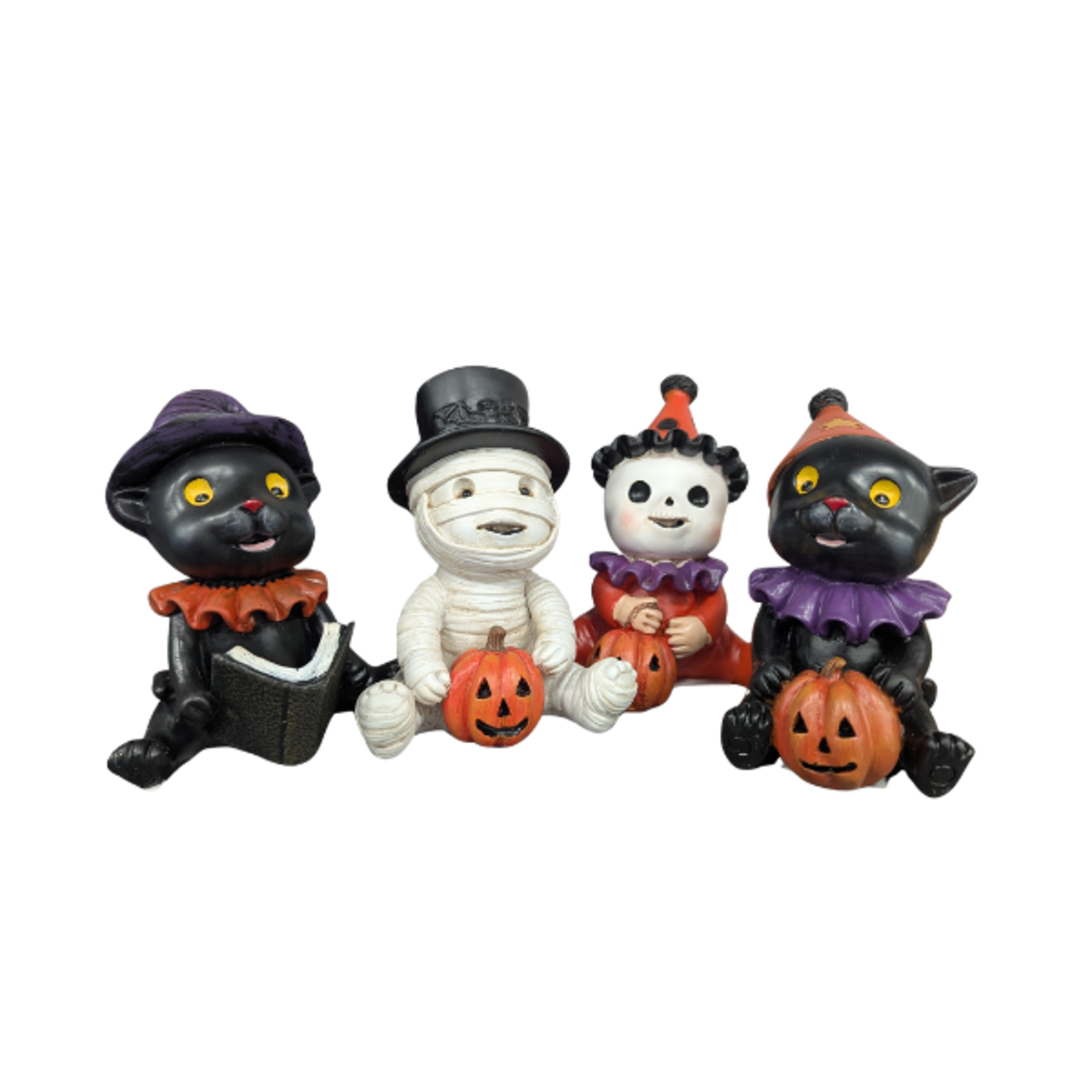 Resin Vintage Halloween Costume Figurines – 4 Assorted Styles