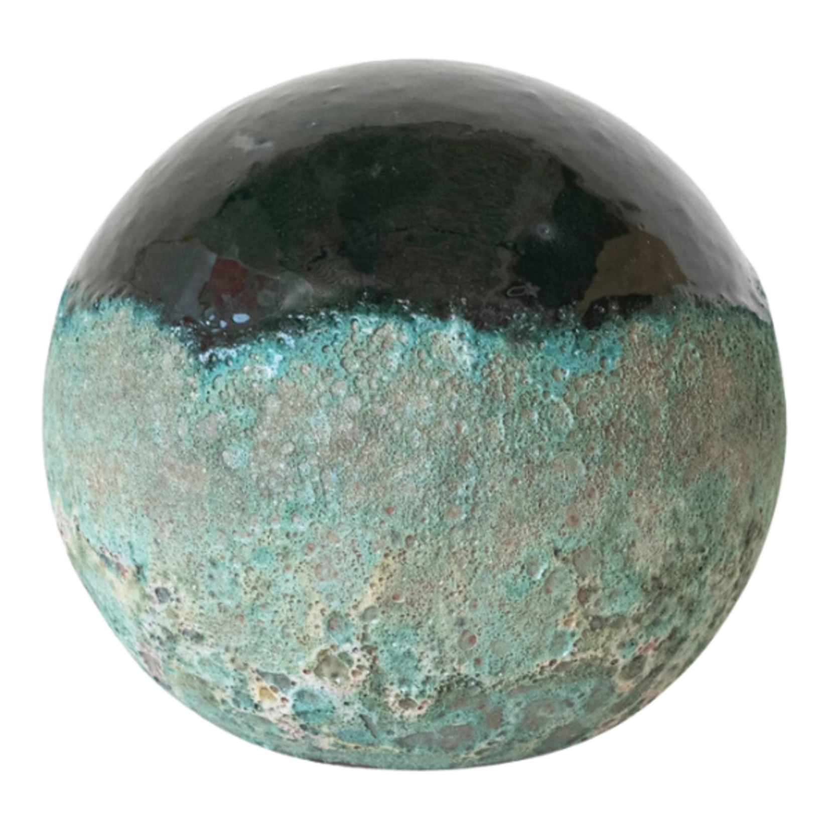 Creative Co-Op Course Terracotta Ball - Reactive Glaze - Volcano Finish - 9.75"