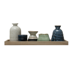 Creative Co-Op Mango Wood Tray w/ 1 Taper Holder & 4 Vases - Assorted Color