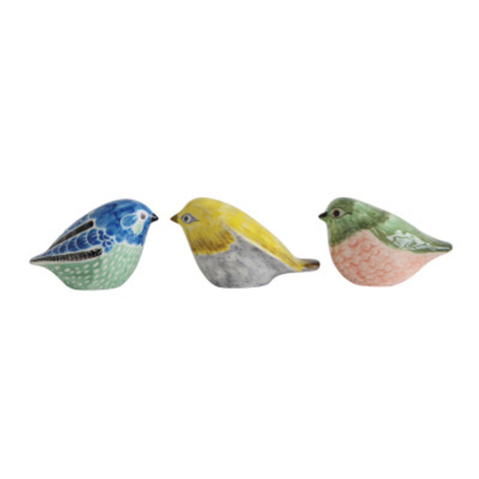 Creative Co-Op Stoneware Bird - Hand Painted - Assorted Colors