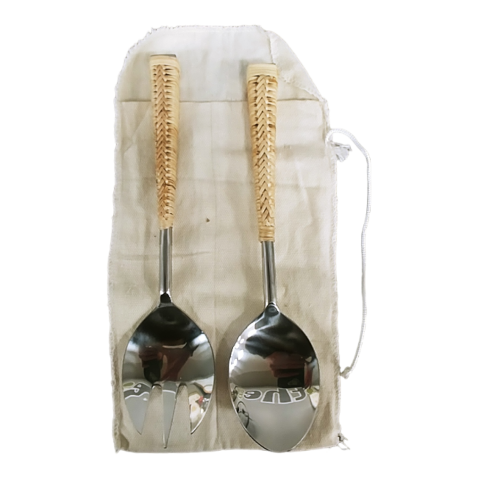 Abbott Home Decor Rattan Handle Salad Servers