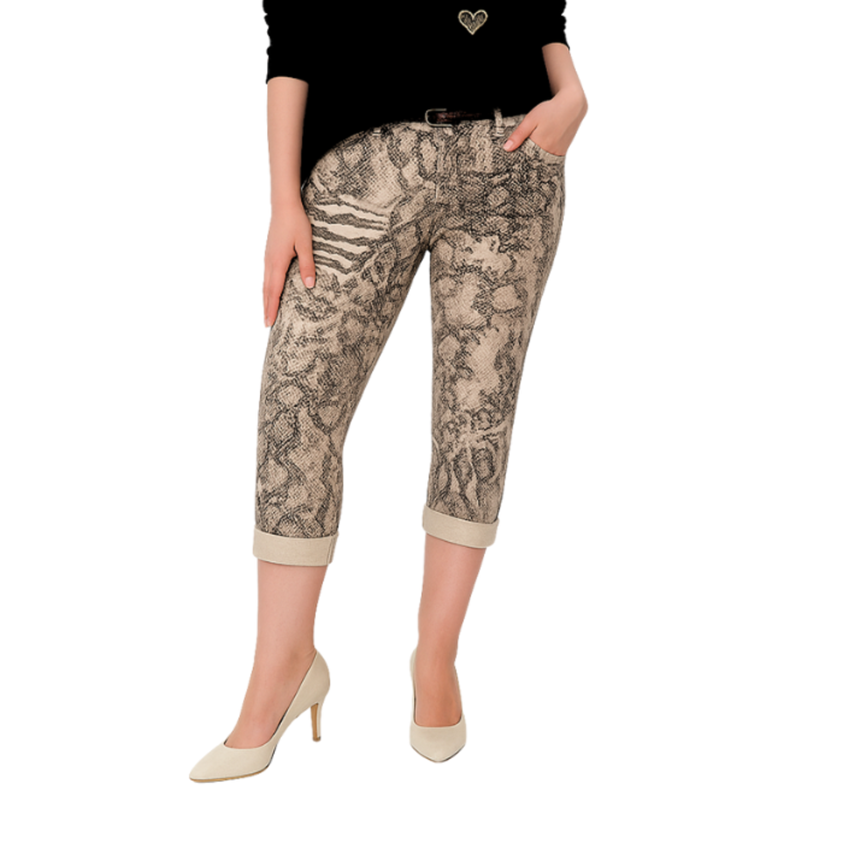 Bella Amore - Cropped Print Pant
