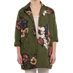 Floral Print Quilted Coat