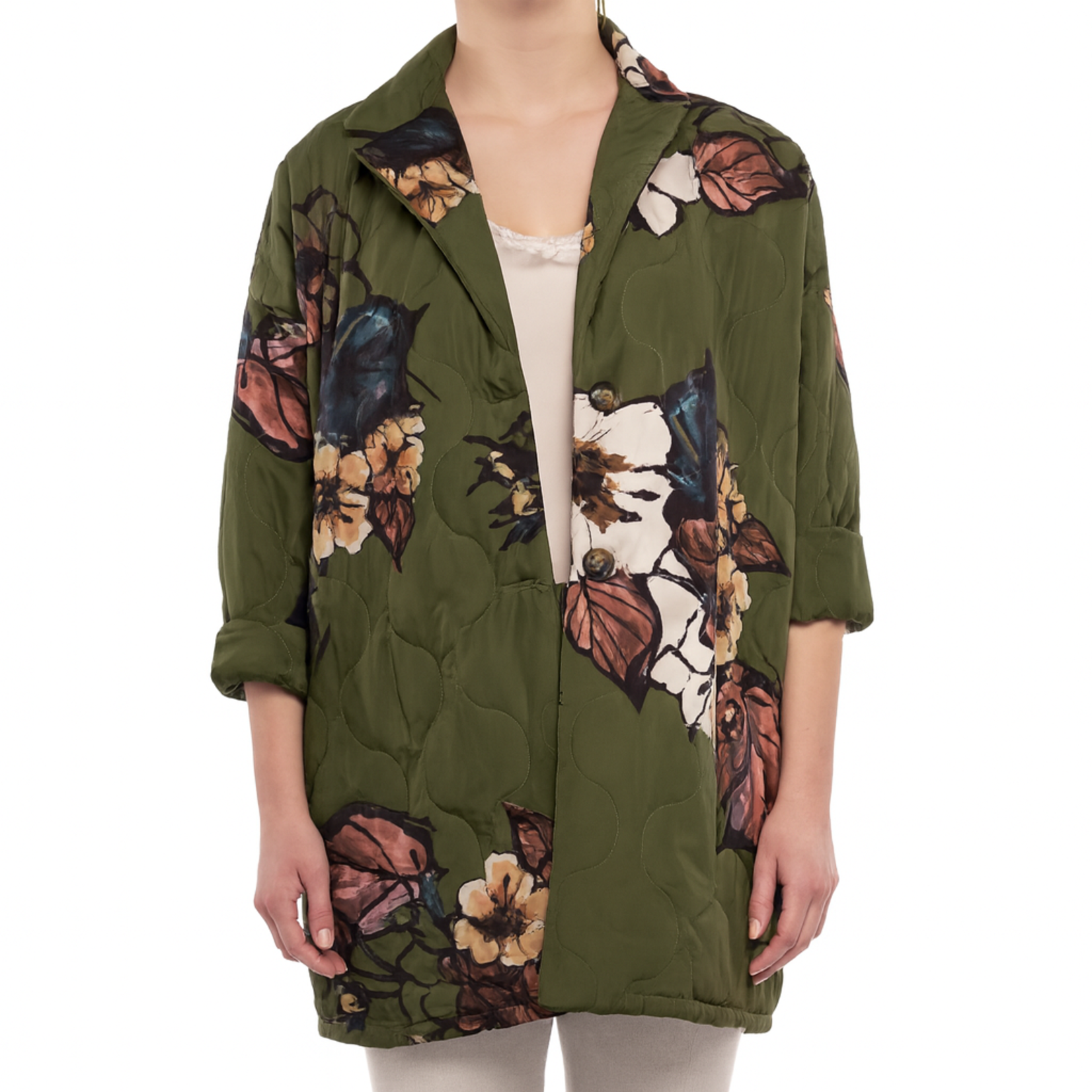 Eternelle Women - Floral Print Quilted Coat