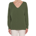 Ribbed V-Neck Knit Sweater