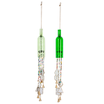 Ganz - Midwest - CBK Green Bottle w/ Colorful Beads & Stained Glass Windchime