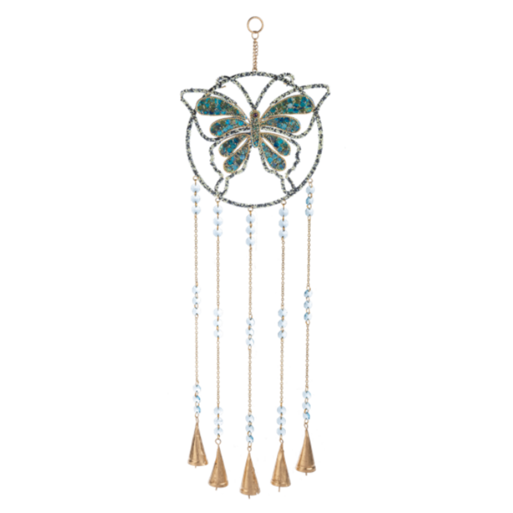 Butterfly Windchime w/ Glass Beads