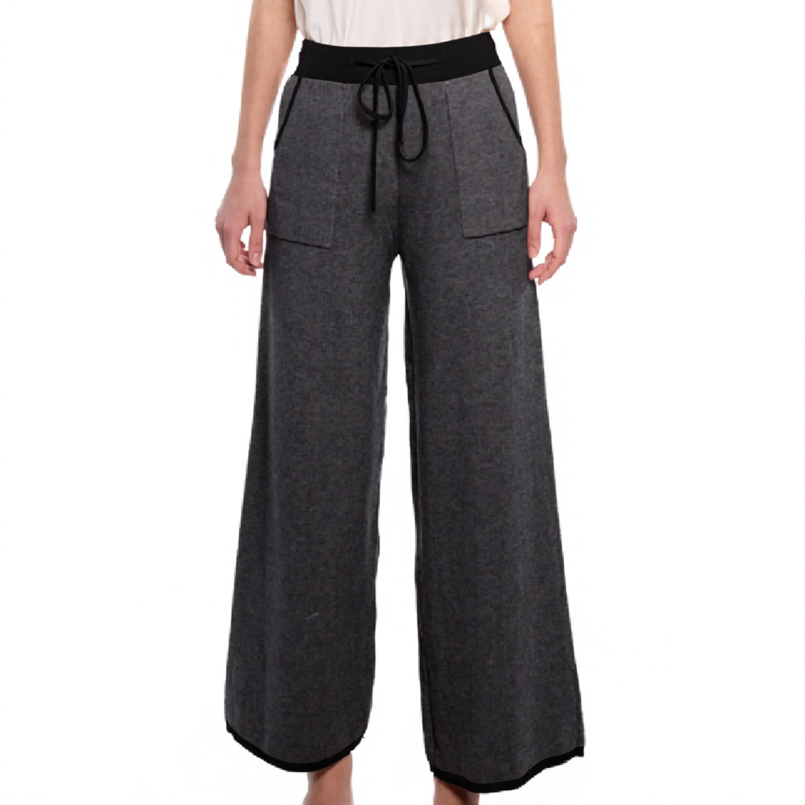 Eternelle Women - Wide-Leg Knit Drawstring Pants