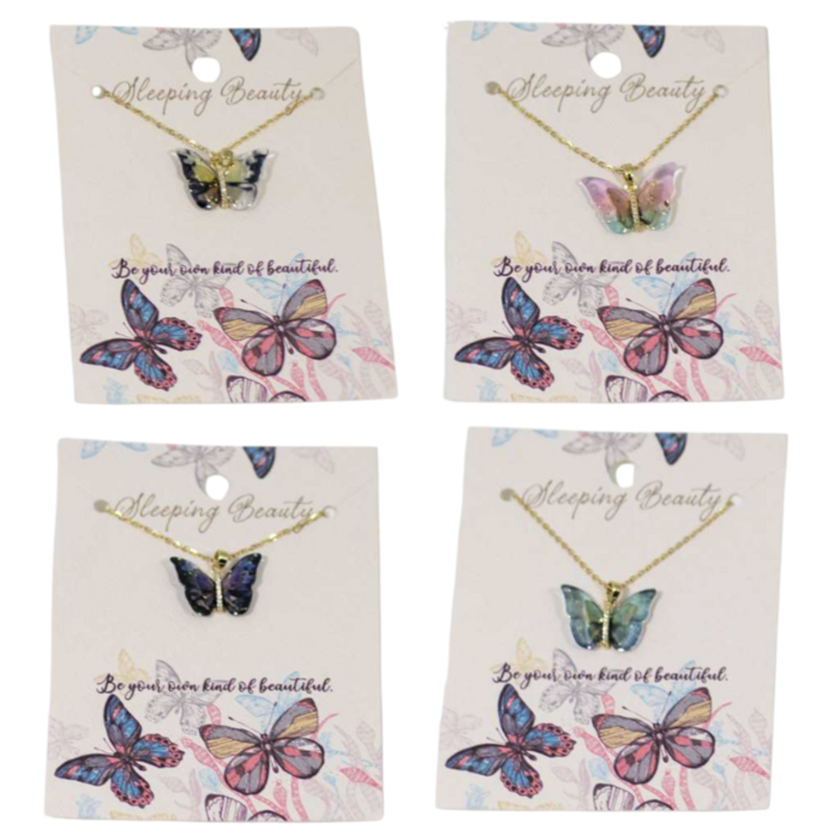 Splash Sleeping Beauty Butterfly Necklace - Assorted Styles
