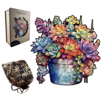 Splash Wooden Flower Pot Jigsaw Puzzle Set - 166pcs