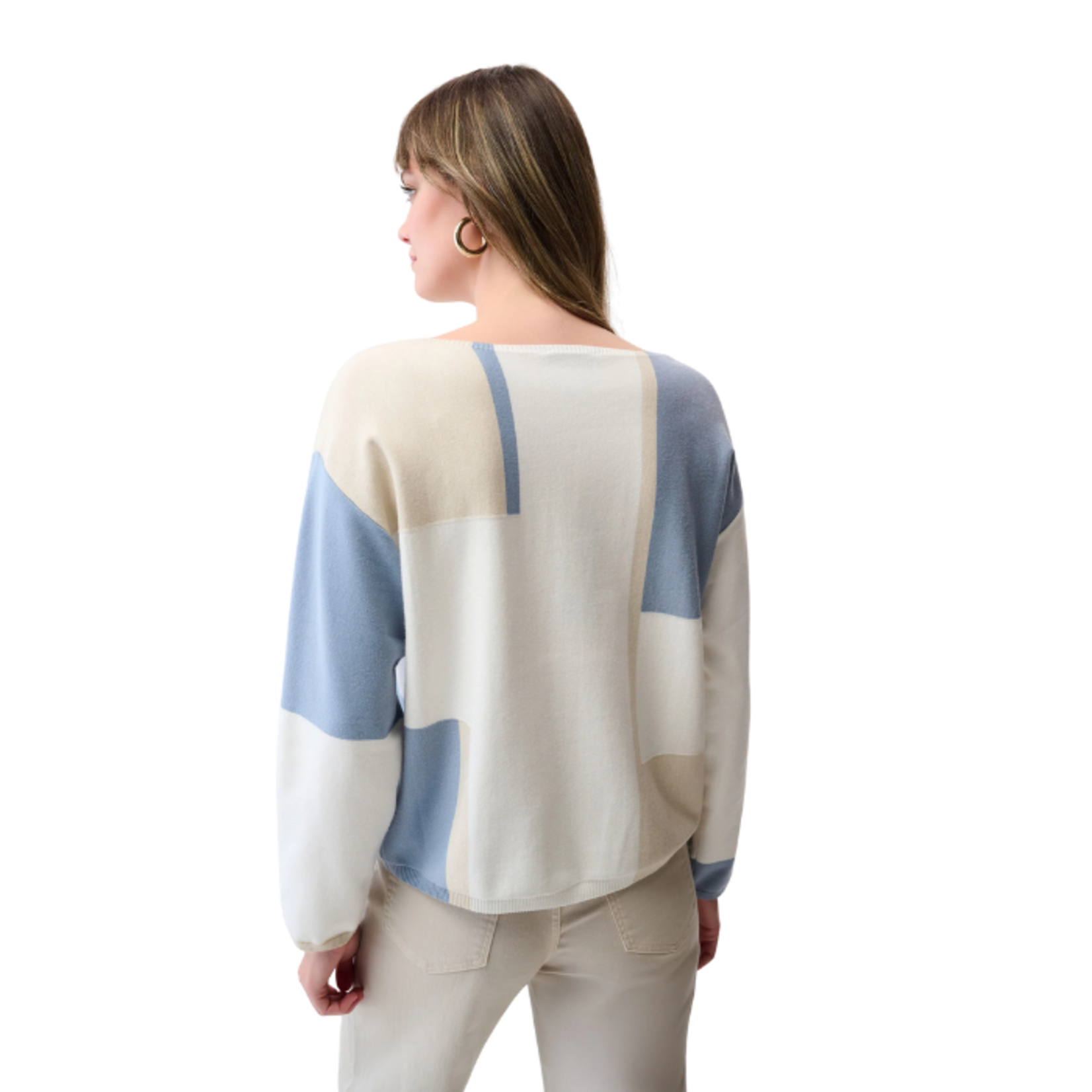 Joseph Ribkoff Joseph Ribkoff - Relaxed Fit Color Block Pullover with Crew Neck