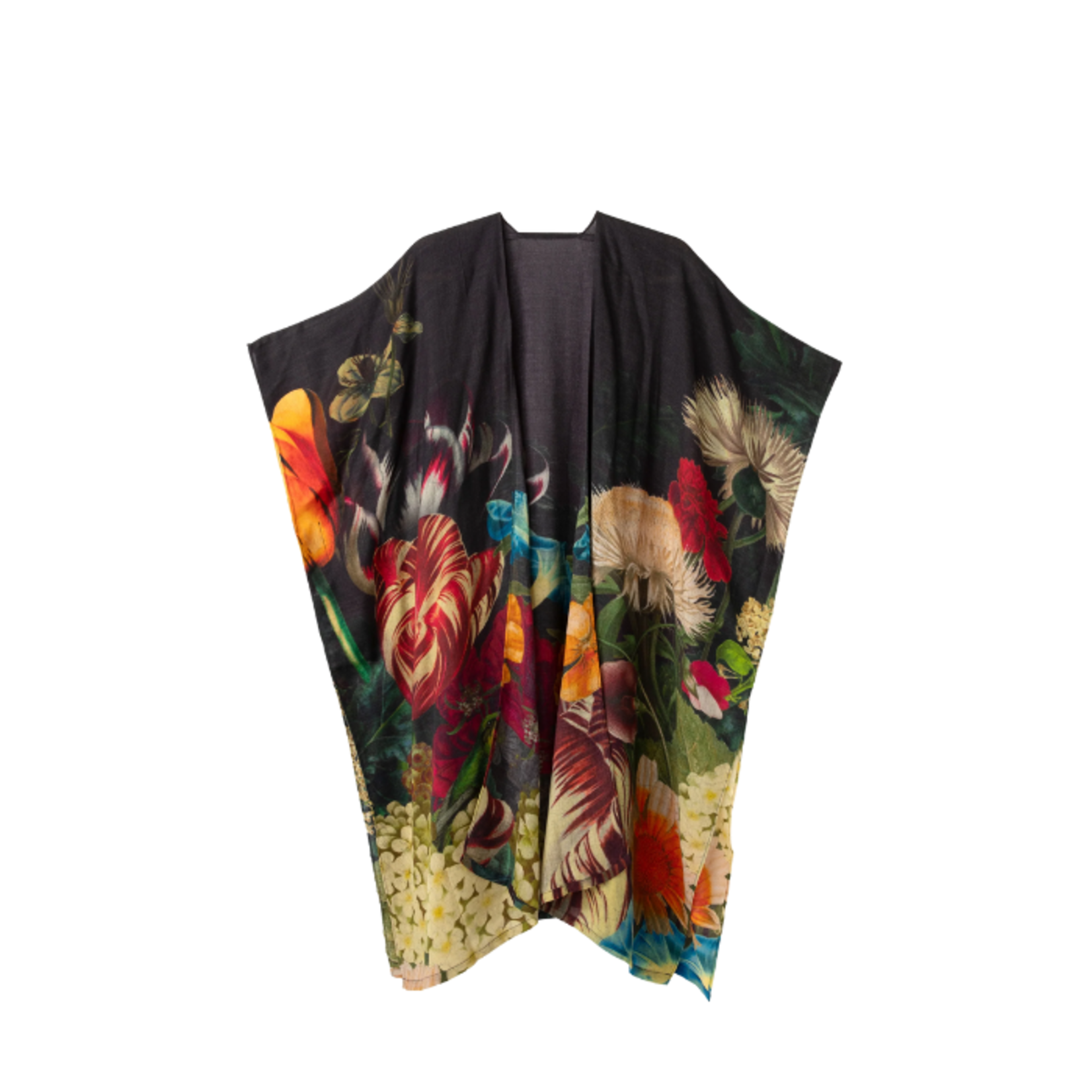 Powder - Opulent Florals in Chocolate Wool Wrap Around
