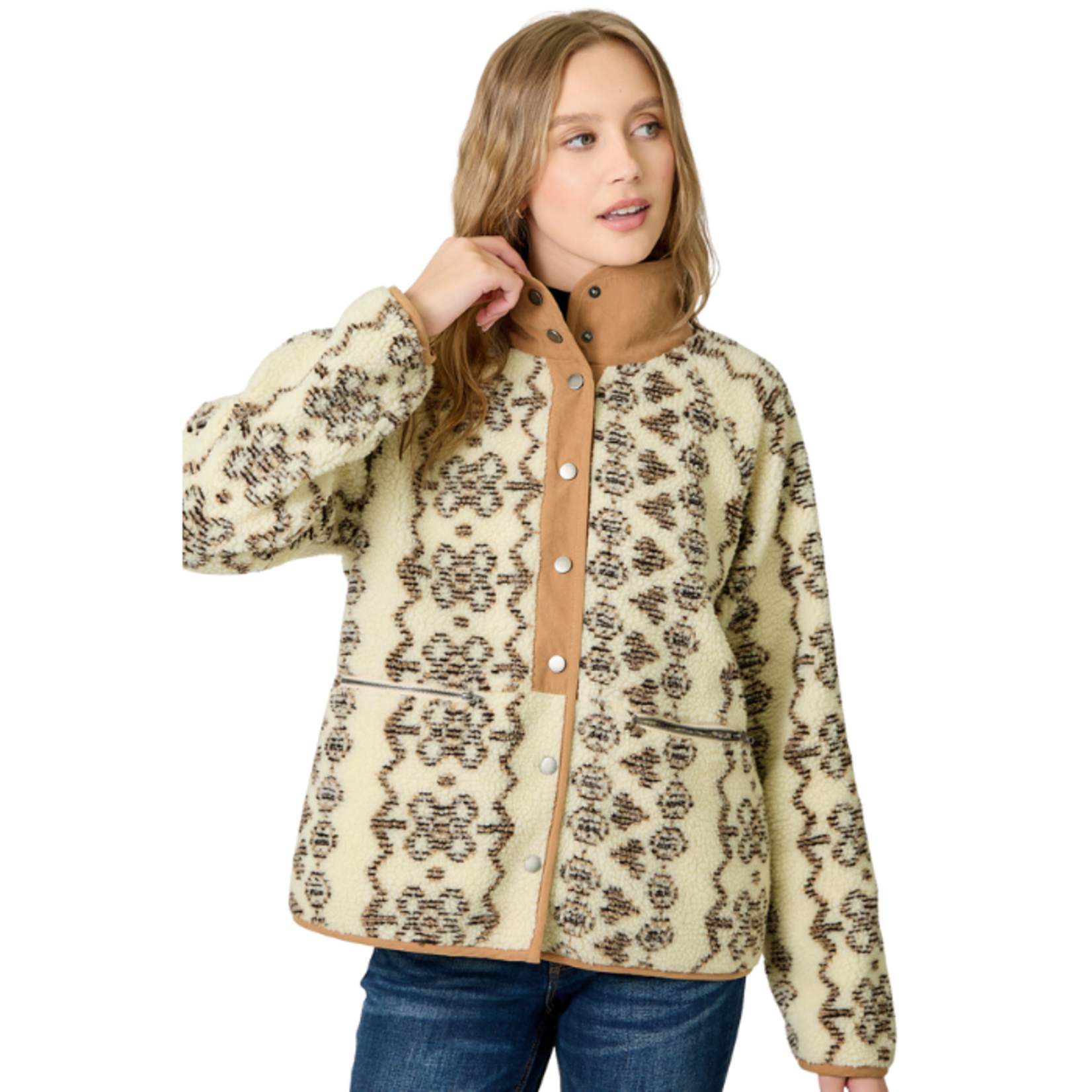 Mystree Mystree - Printed Fleece Jacket