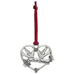 Seagull Pewter Satin Finish Christmas Doves Ornament