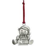 Seagull Pewter Satin Finish Baby's Teddy Ornament