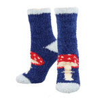 Socksmith Ladies Warm &  Cozy Sock - Mighty Mushroom – Navy – 9-11