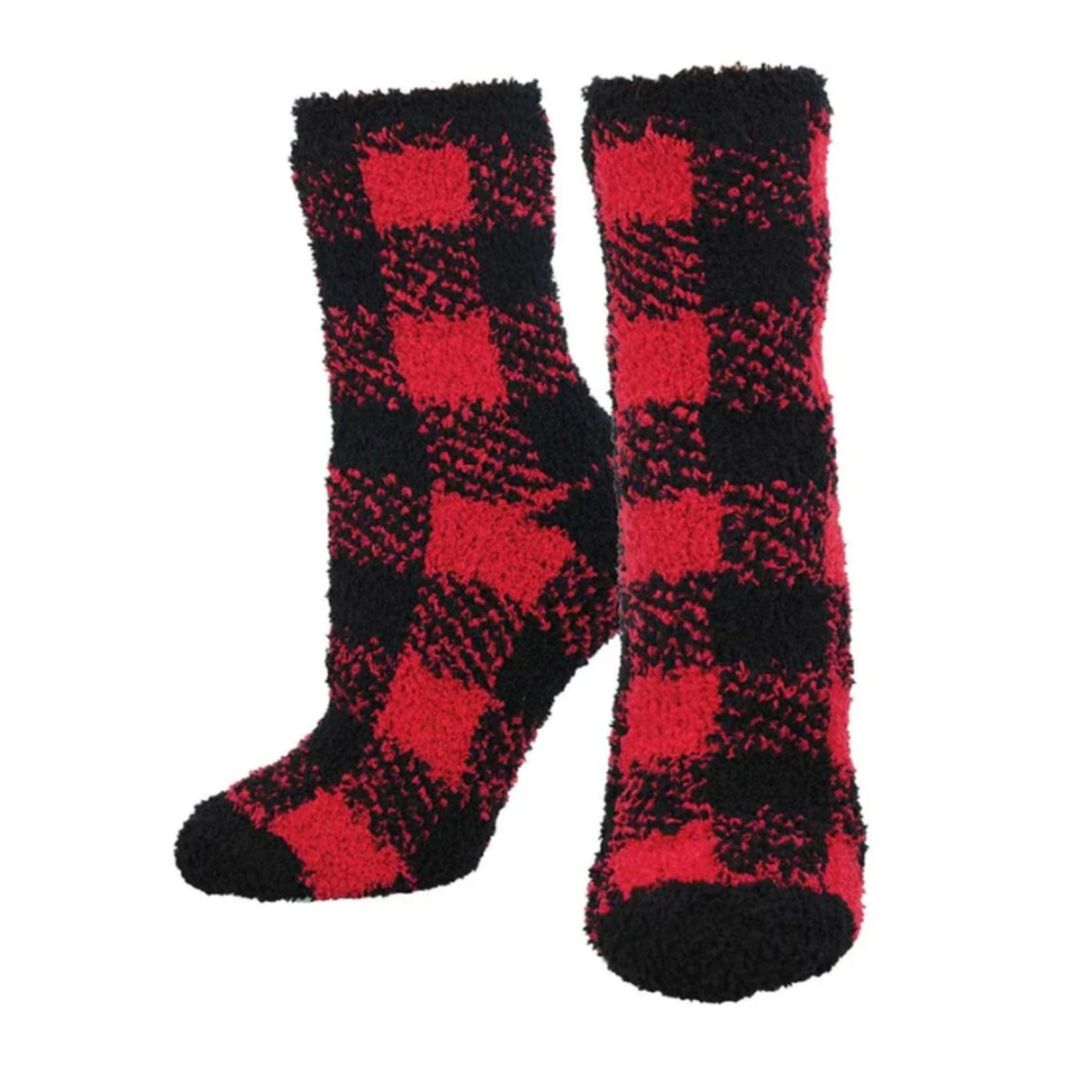 Socksmith Ladies Warm &  Cozy Sock - Plaid – Red – 9-11