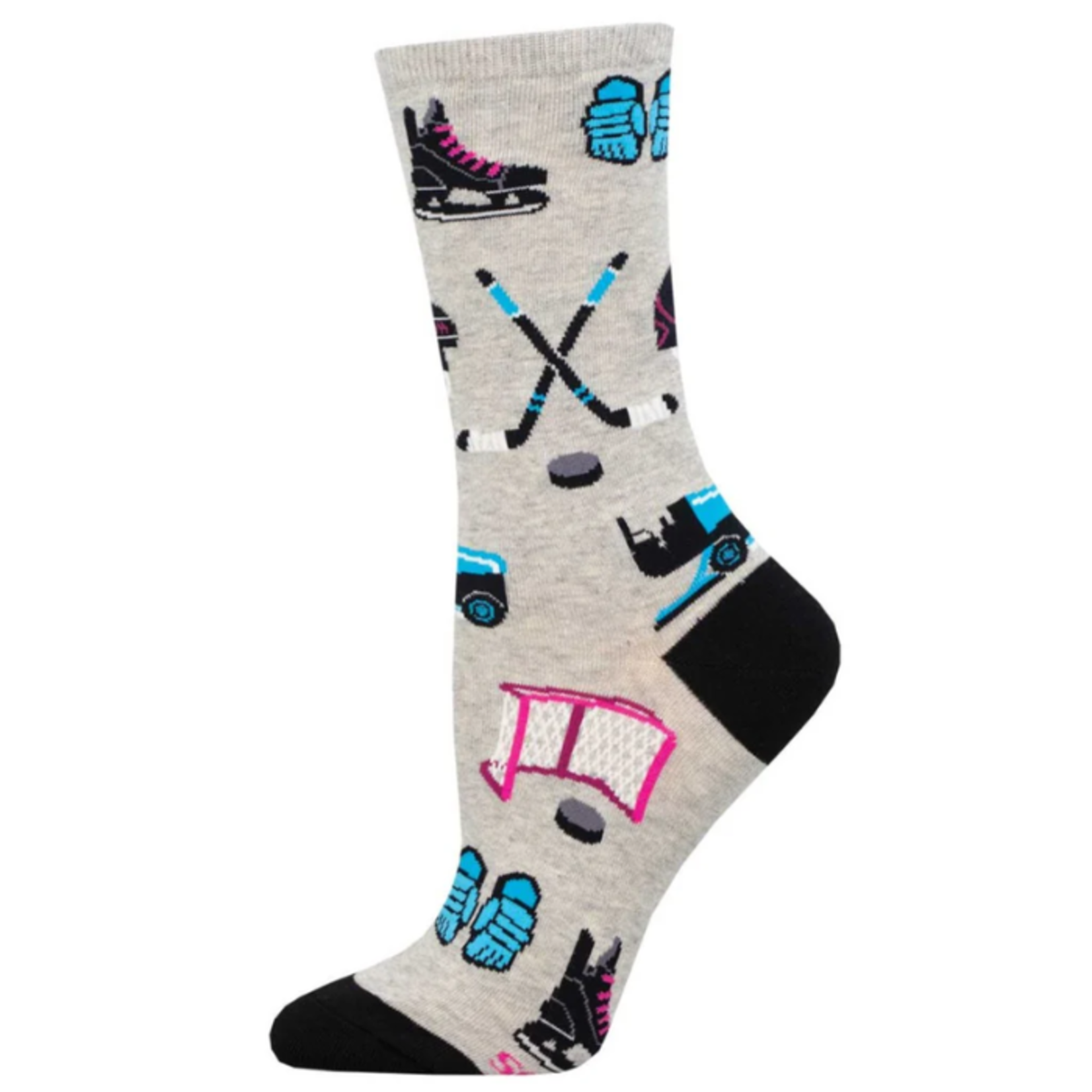 Socksmith Ladies Socks - Hockey Gear – Gray Heather – 9-11