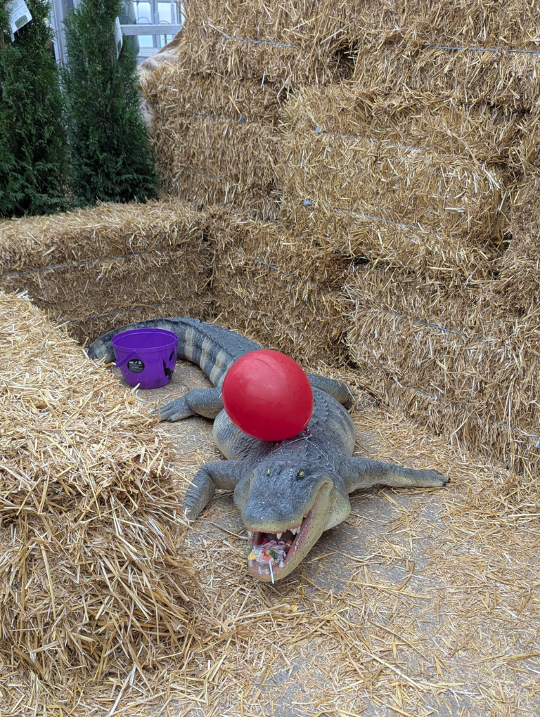Goofy creature ready to chomp candy