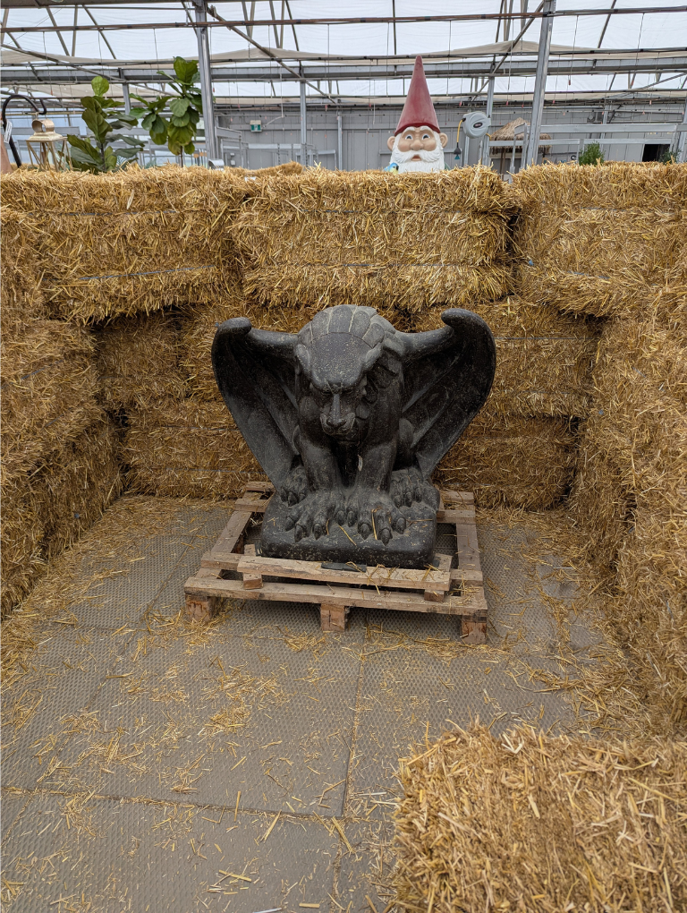 Gargoyle statue warning of a wrong turn