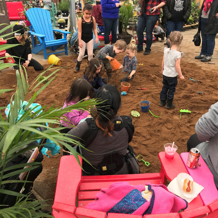 Tropical sand play area
