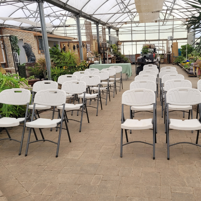 Special event setup in the greenhouse