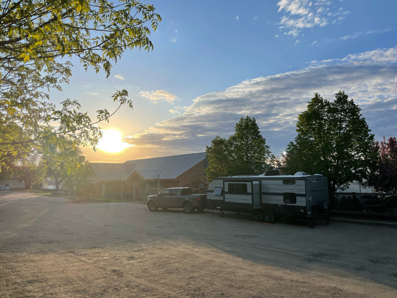 RV parked at The Green Spot through Harvest Hosts