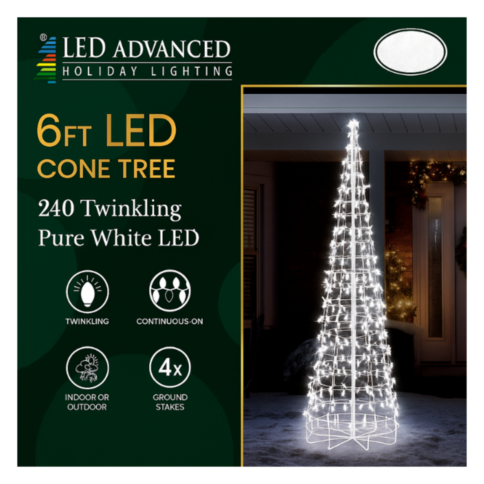 6' LED Cone Tree - 240 White LED