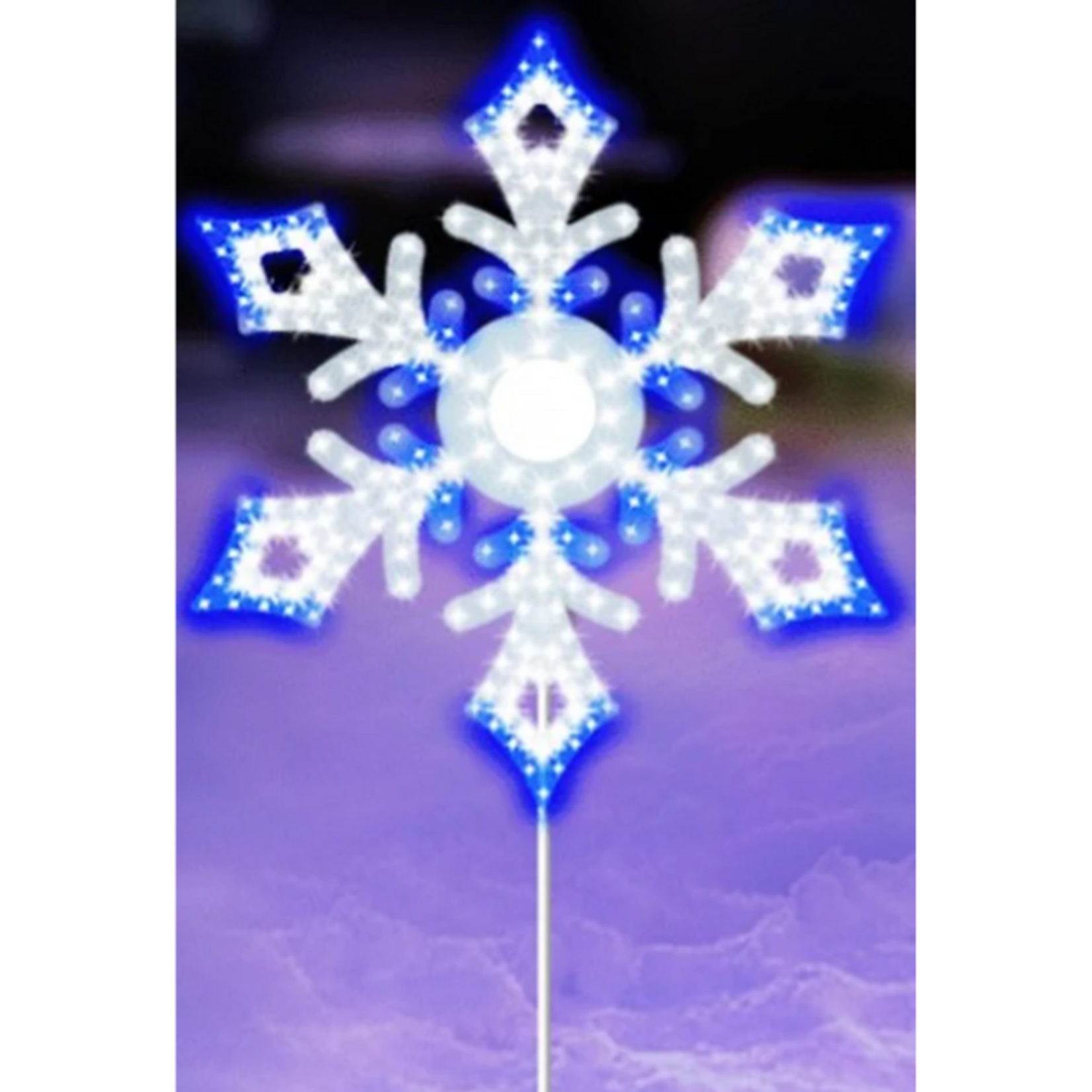 Hi-Vibrant Snowflake - 300 Blue & Pure White LED - 16"