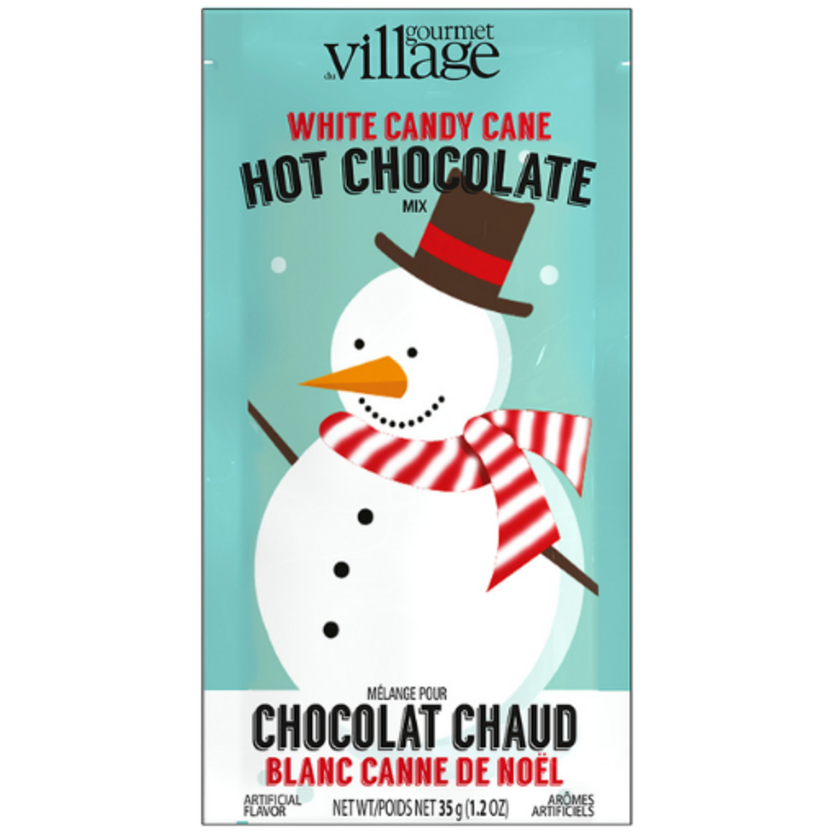 Gourmet du Village Gourmet du Village - Hot Chocolate Mix -  'Snowman" White Candy Cane