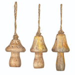 Medium Wood Mushroom Ornament