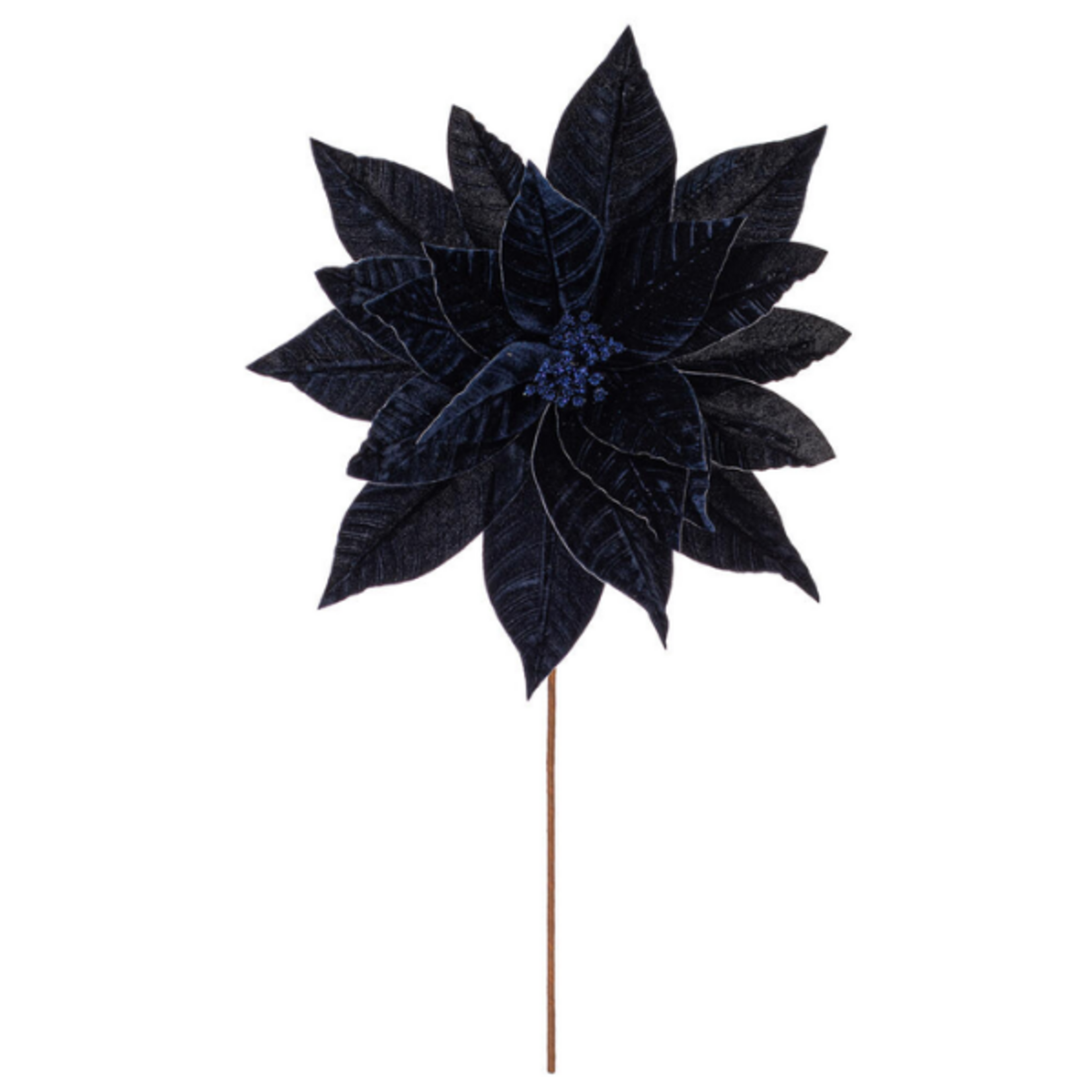21.5" Midnight Blue Poinsettia Stem