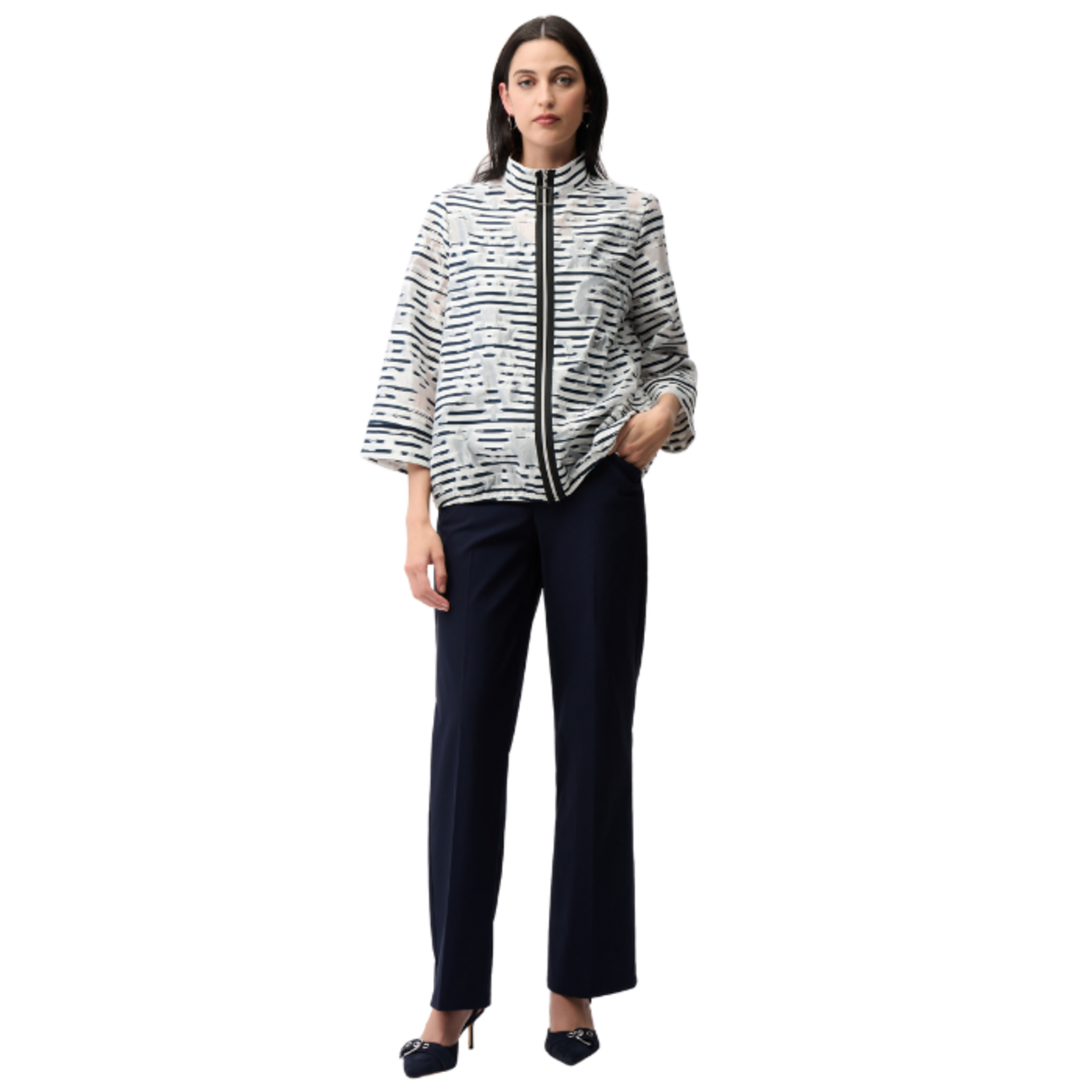 Joseph Ribkoff Joseph Ribkoff - Zip Front Printed Mesh Jacket
