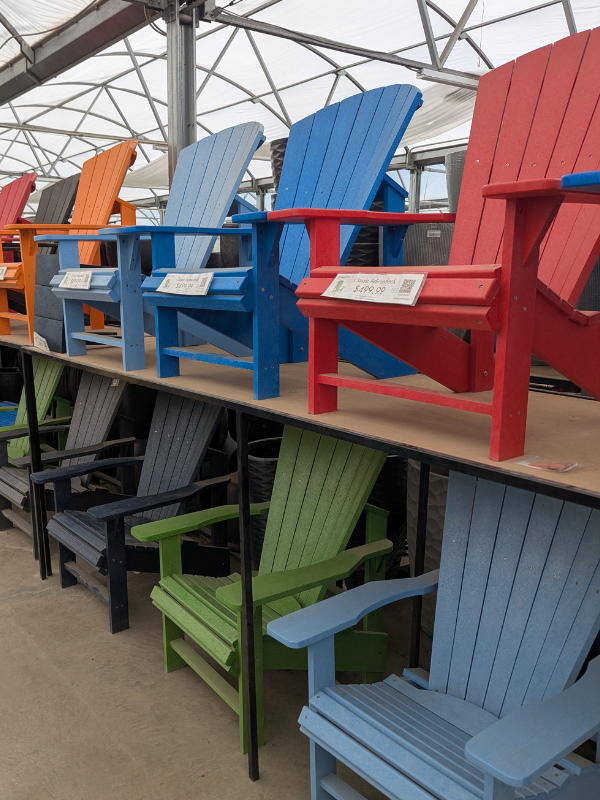 C.R. Plastics Adirondack display at The Green Spot