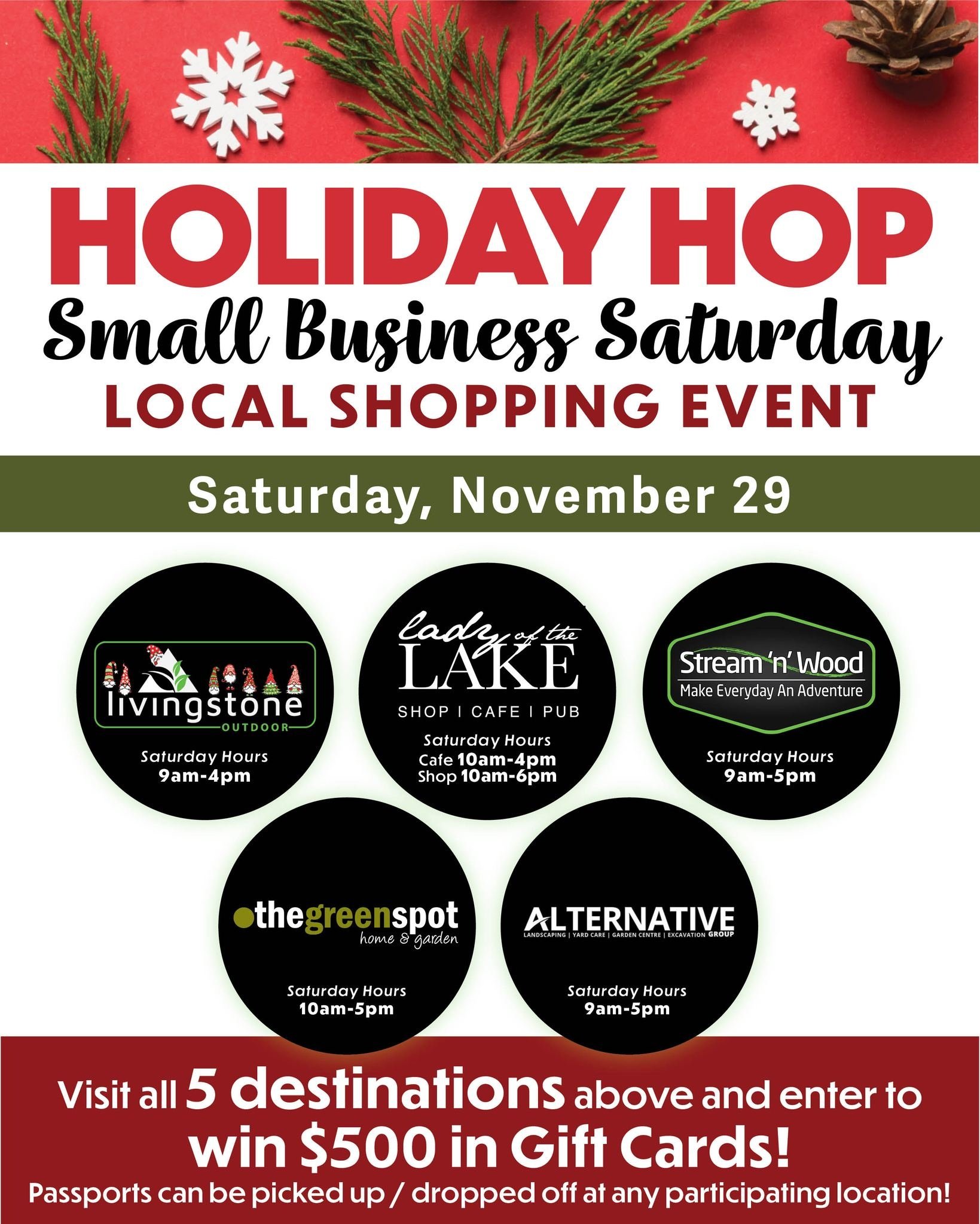 Holiday Hop Small Business Saturday Local Shopping Event Poster