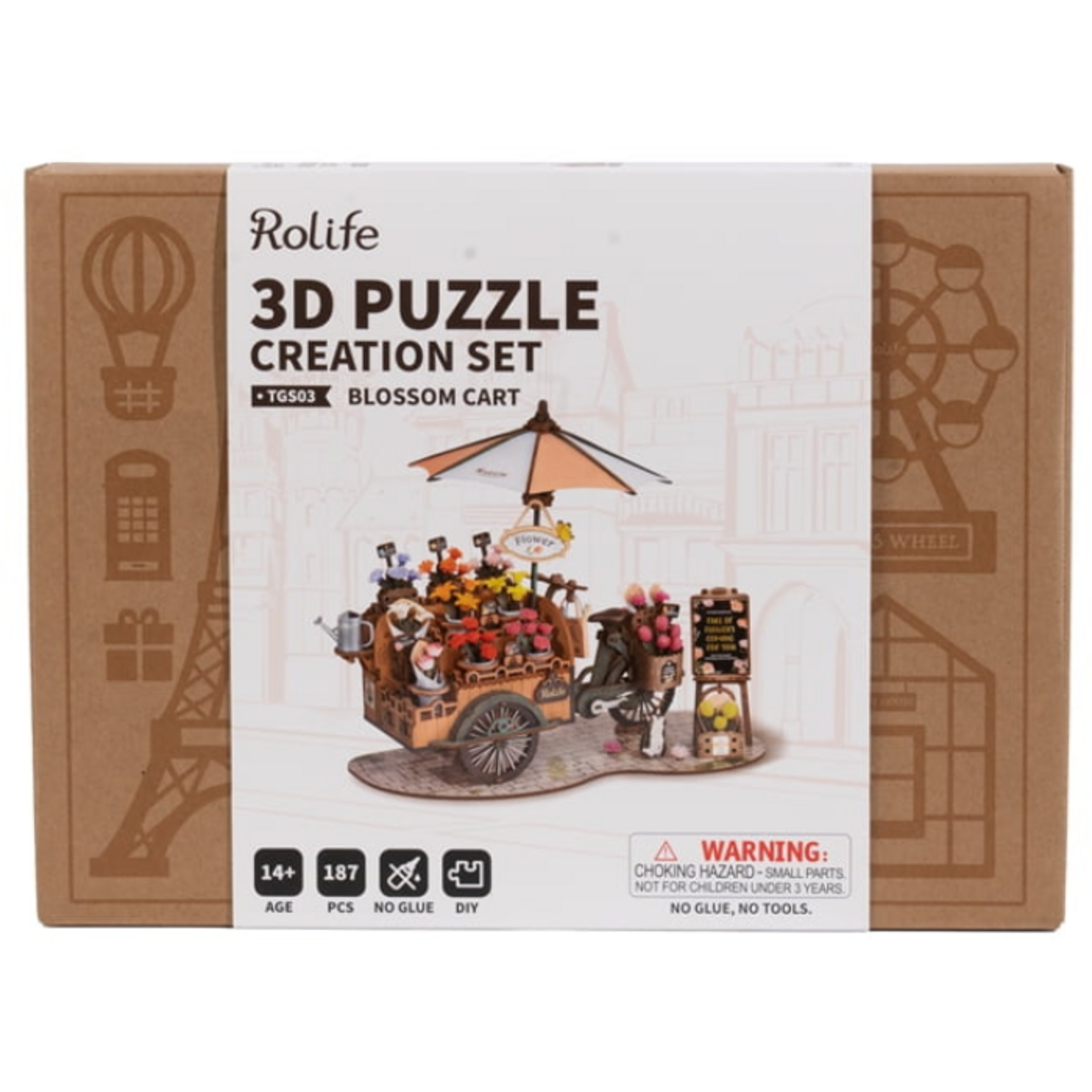 Rolife 3D Wooden Puzzle - Bloosom Cart
