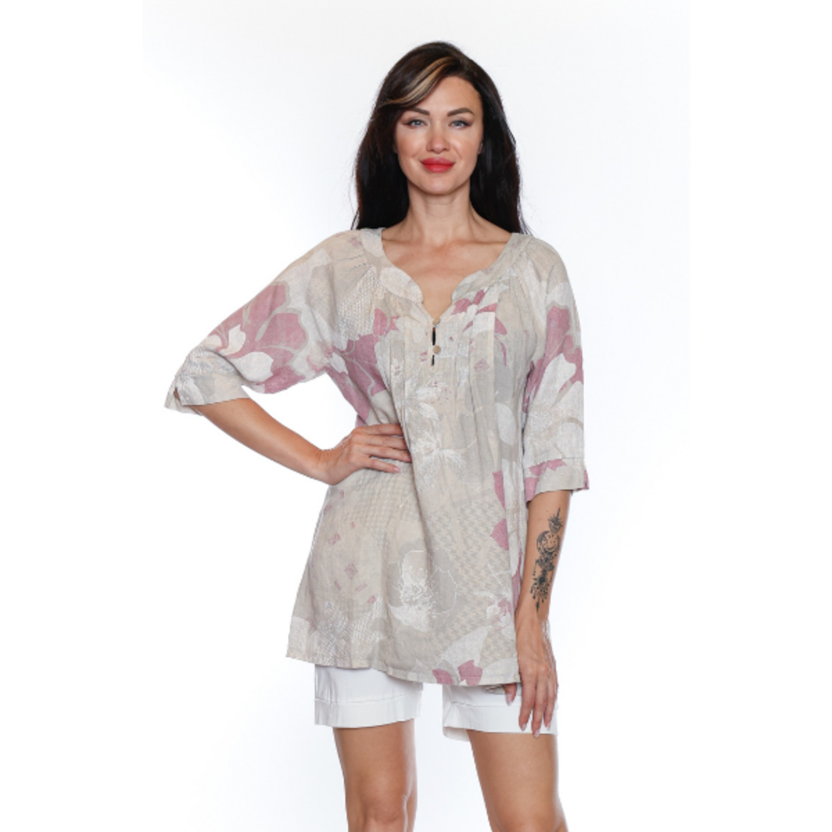 Sorella Sorella - Printed Linen Top