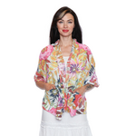 Sorella Cotton Floral Open Cardigan w/ Pockets