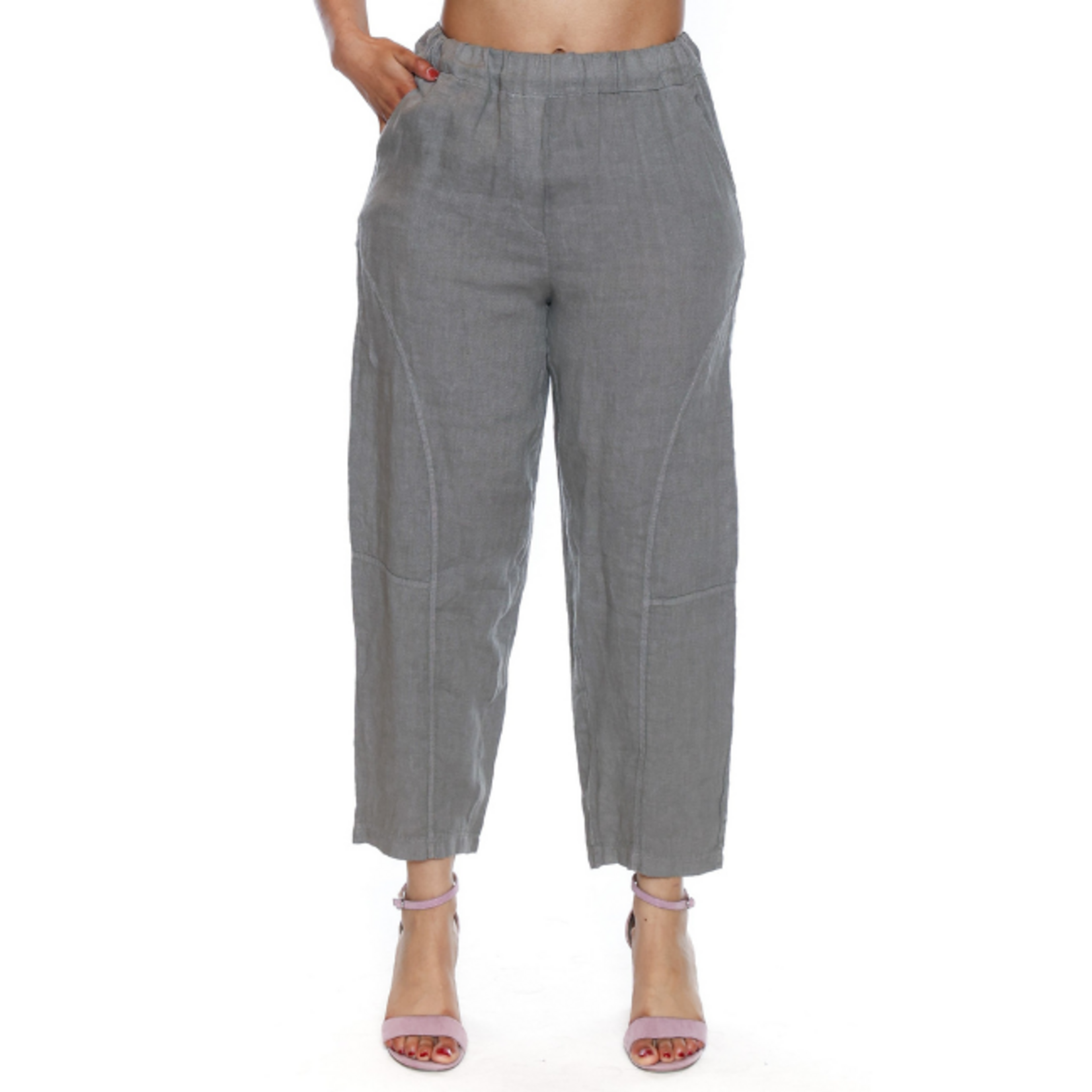 Sorella Sorella - Linen Barrel Pants w/ Pockets