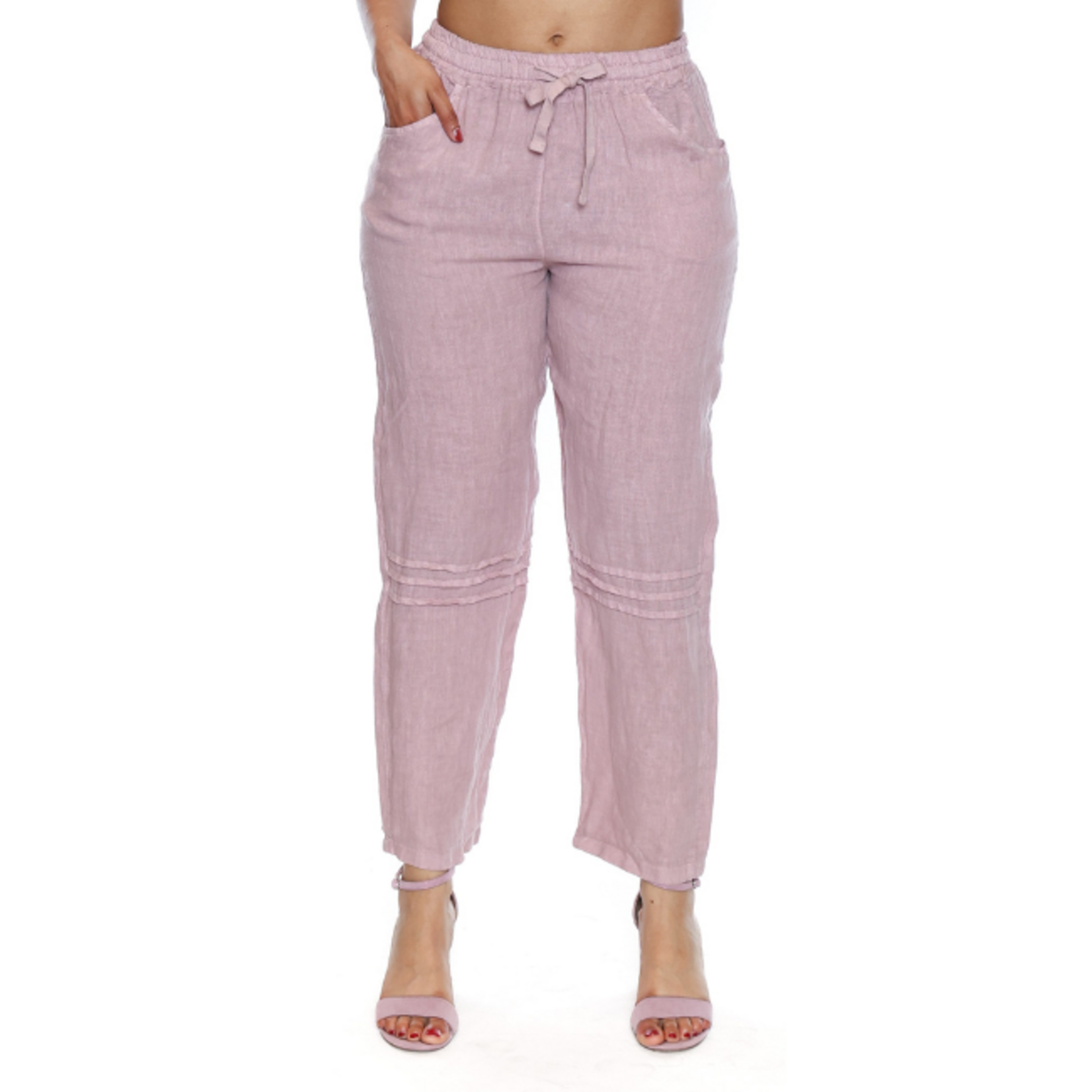 Sorella Sorella - Linen Pants w/ Drawstring and Elastic Waist