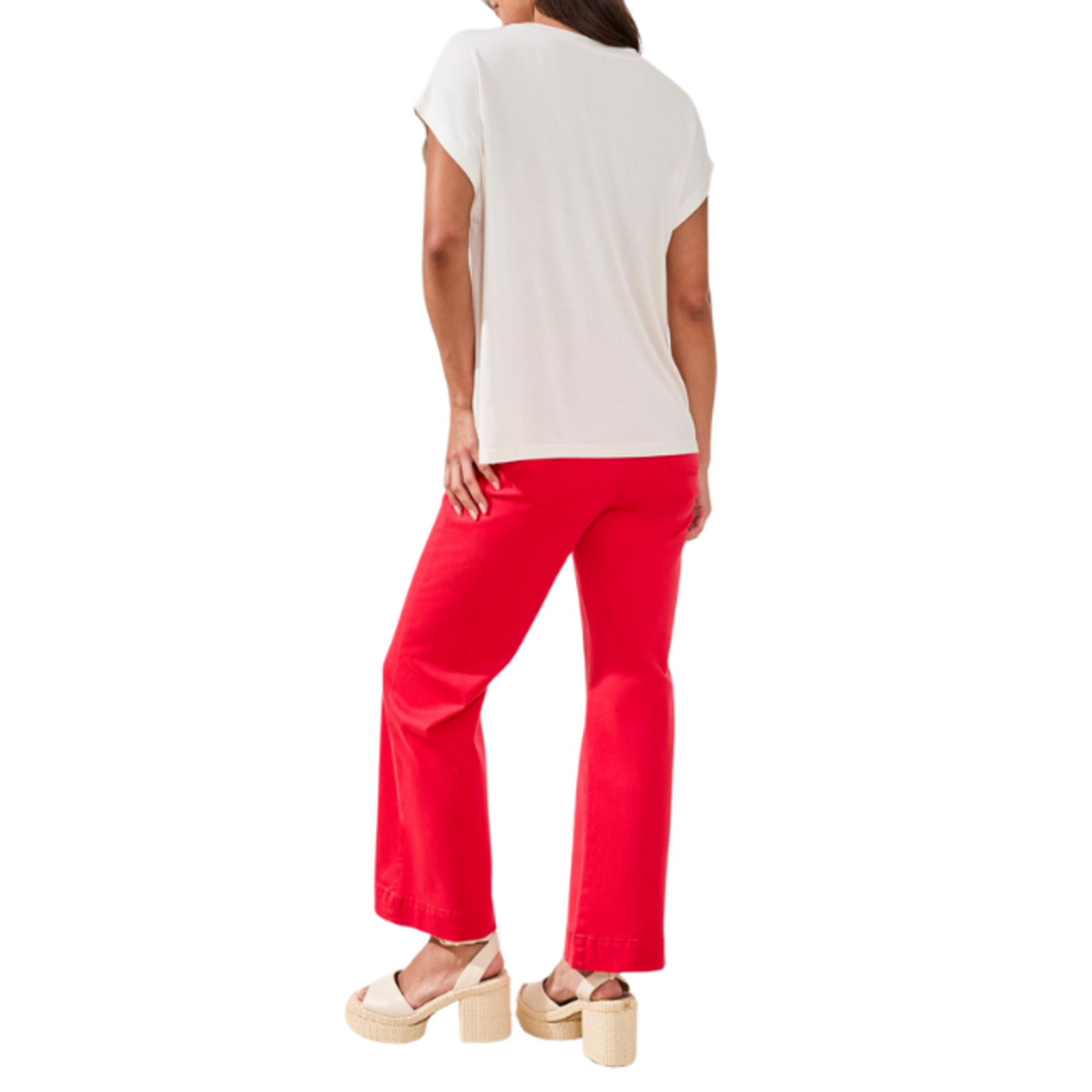 Tribal Tribal - Floral Applique Cap Sleeve Top