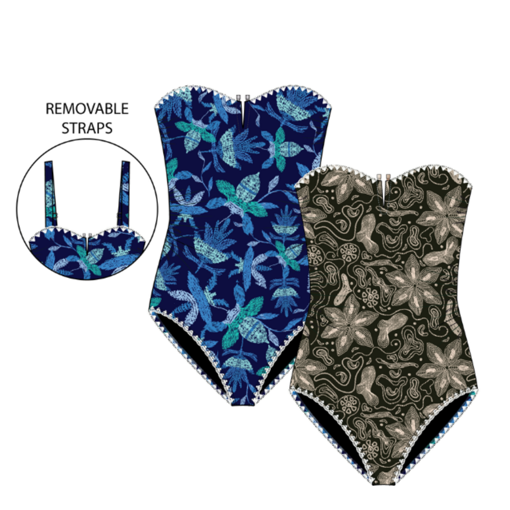 Tribal Tribal - Flatten It Swimsuit w/ Decorative Ring