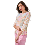 Tribal 3/4 Sleeve Crew Neck Top