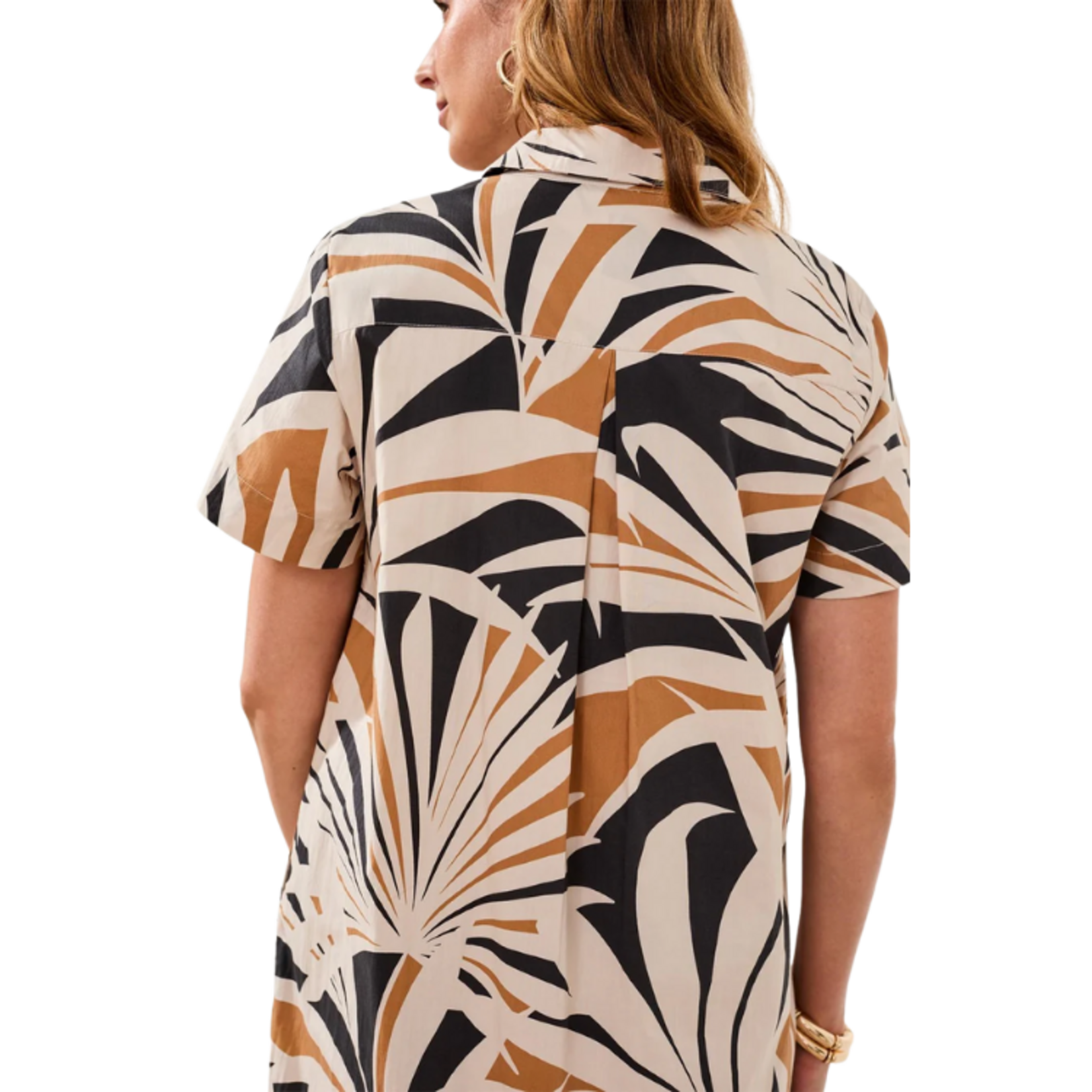 Tribal Tribal - Printed Cotton Poplin Button Up Dress