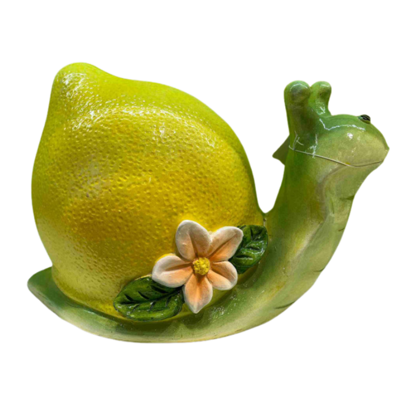 14" MgO Lemon Snail Garden Statue