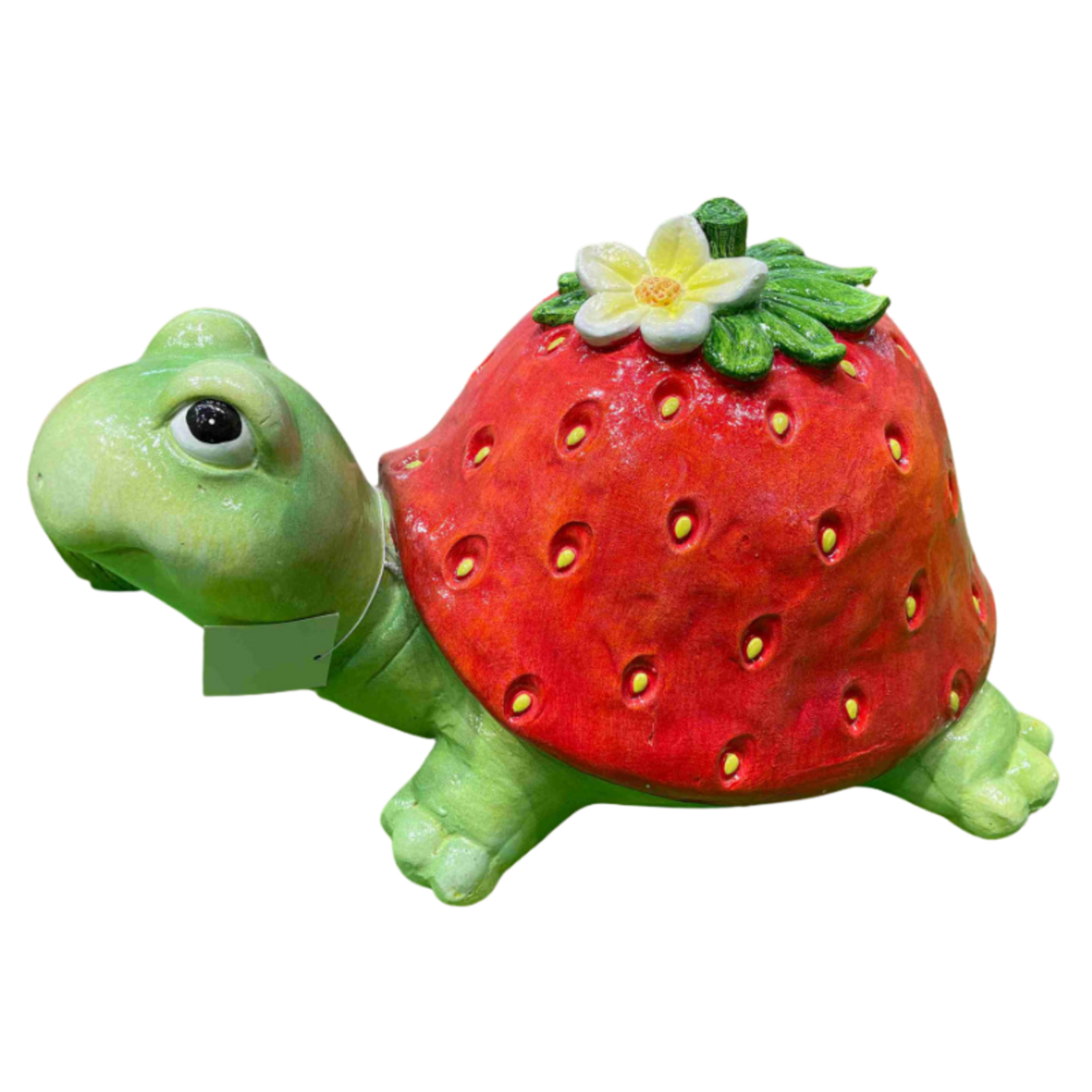 15" MgO Strawberry Turtle Garden Statue
