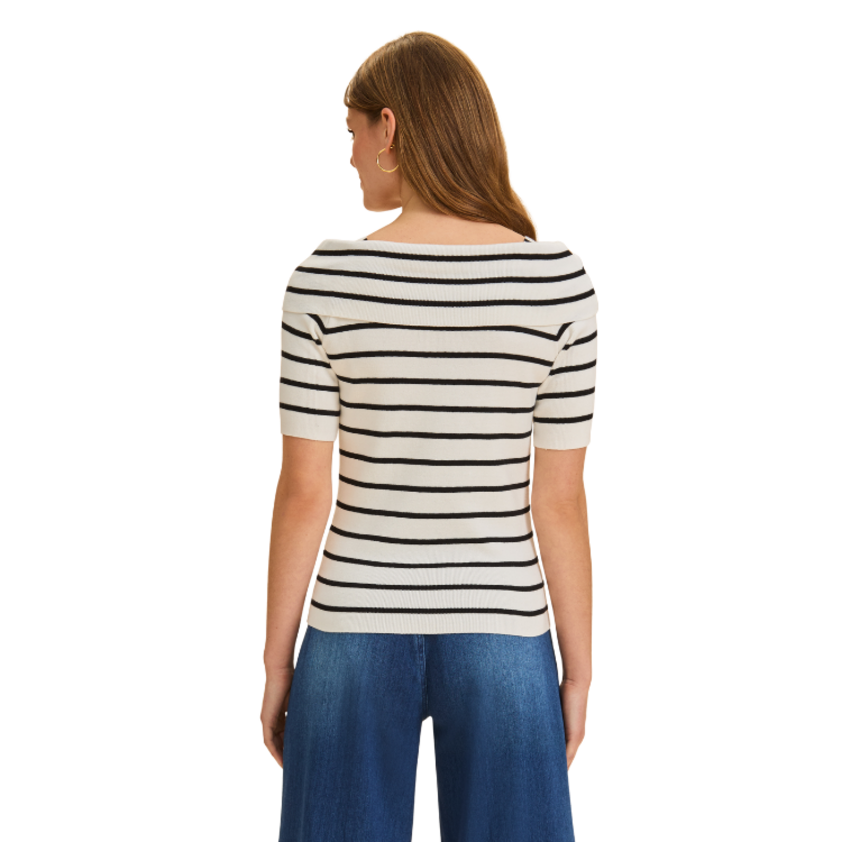 French Dressing Jeans French Dressing - Boat Neck Striped Sweater