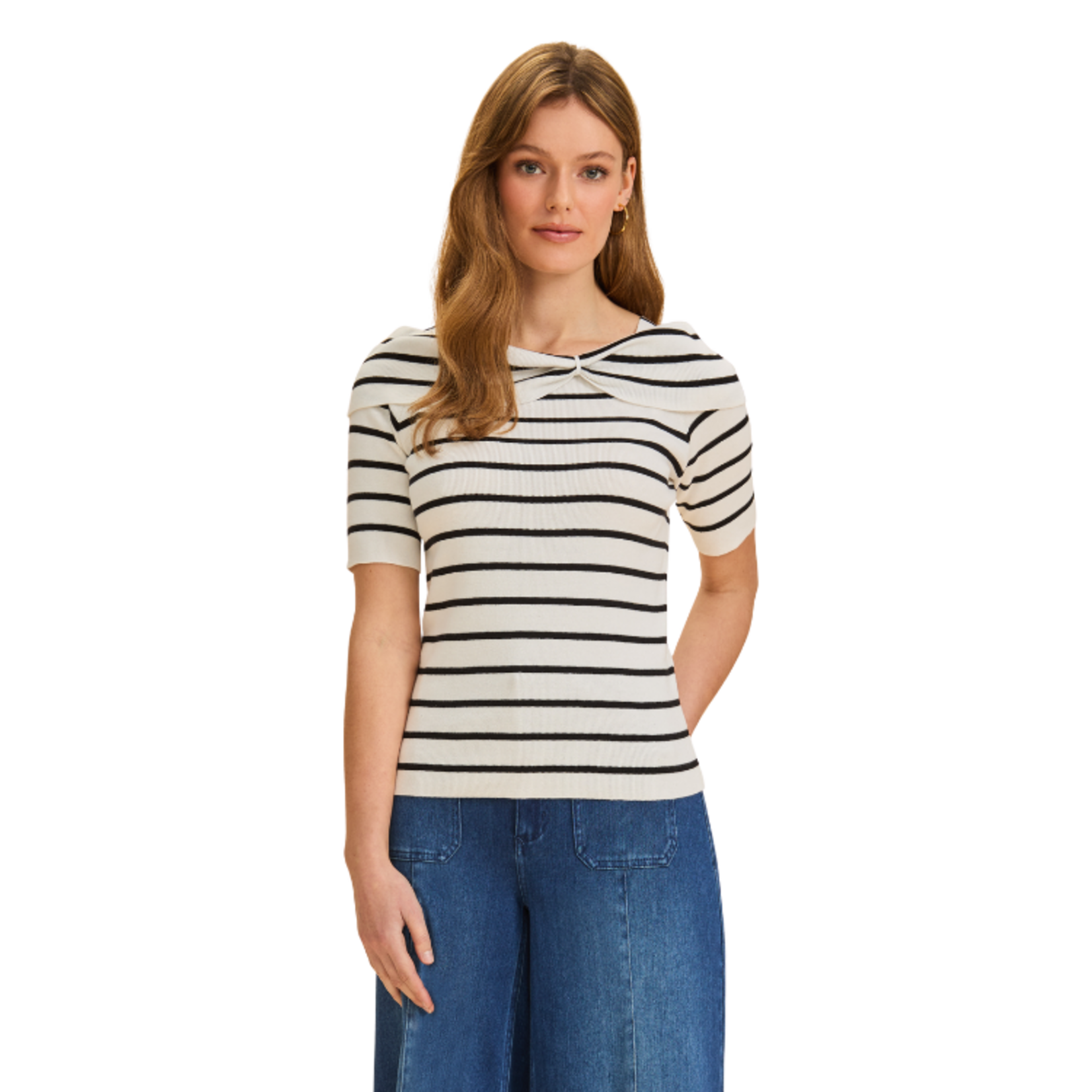 French Dressing Jeans French Dressing - Boat Neck Striped Sweater